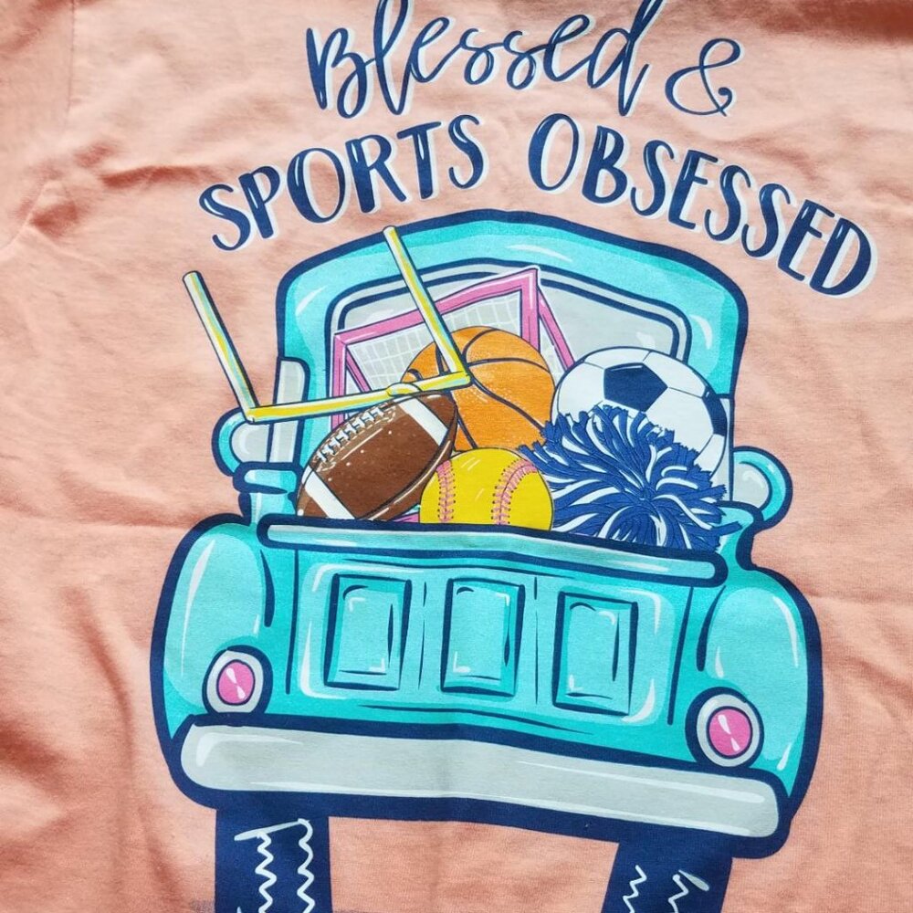 Simply Southern Blessed & Sports Obsessed T-Shirt NWT
